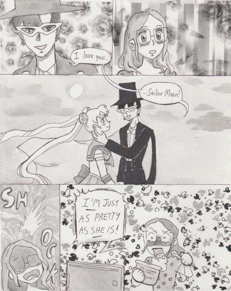 Painting of the moon over the ocean.